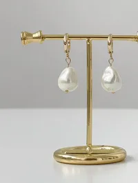 Сережки "Mother Pearl" - Медсплав - арт. 9698161915 - Le'Perle - мініатюра 4