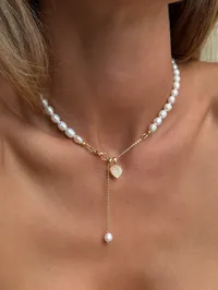Кольє "Lilly" - Медсплав, Річкові Перлини - арт. 5234801368 - Le'Perle - мініатюра 1