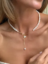 Кольє "Lilly" - Медсплав, Річкові Перлини - арт. 5234801368 - Le'Perle - мініатюра 4