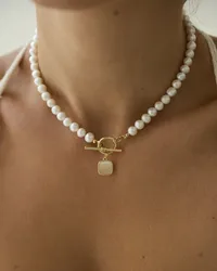 Кольє "Simple" - Медсплав, Перлини Кукурудза - арт. 3520095710 - Le'Perle - мініатюра 1