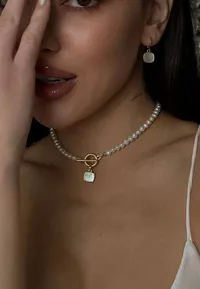 Кольє "Simple" - Медсплав, Перлини Кукурудза - арт. 3520095710 - Le'Perle - мініатюра 5