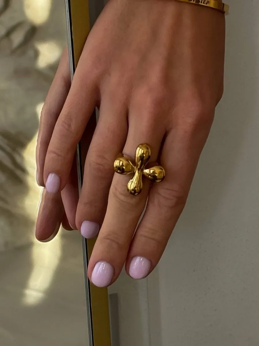 Каблучка "Квітка Gold" - Медсплав - арт. 2273949336 - Le'Perle - фото 2