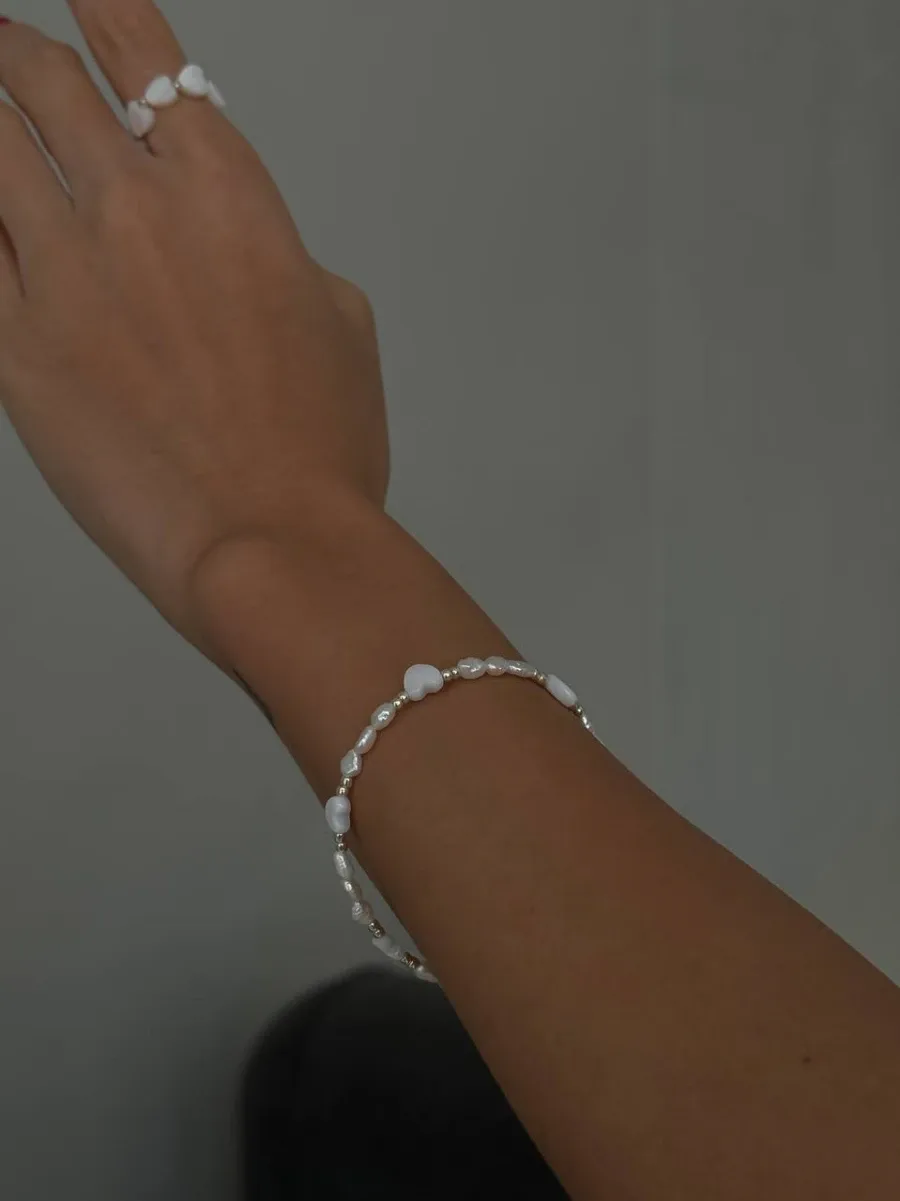 Браслет "Pearl Heart" - Річкові Перлини, Перламутрові Серця - арт. 4588029678 - Le'Perle - фото 2