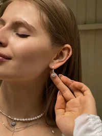 Сережки "Pinky Star" - Медсплав - арт. 5104936308 - Le'Perle - мініатюра 3