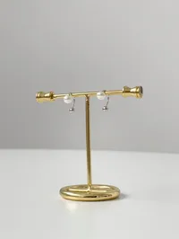 Сережки "Steel Balance" - Медсплав, Перламутр Круглий - арт. 9579388174 - Le'Perle - мініатюра 2