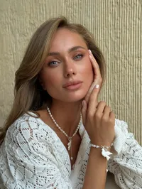 Браслет "Silver Горлиця" - Річкові Перлини, Полімерна глина - арт. 1351053597 - Le'Perle - мініатюра 2