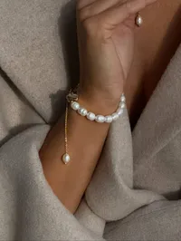 Браслет "Lilly" - Медсплав, Річкові Перлини - арт. 3877731324 - Le'Perle - мініатюра 6