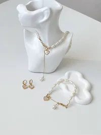 Сет "Lilly" - Медсплав, Річкові Перлини - арт. 4923208306 - Le'Perle - мініатюра 1