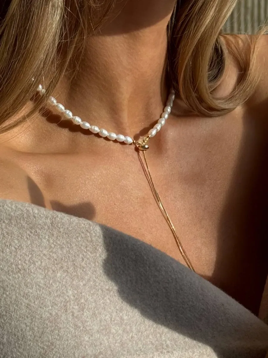 Кольє "Whisper Pearls" - Медсплав, Річкові Перлини - арт. 3019584814 - Le'Perle - фото 2