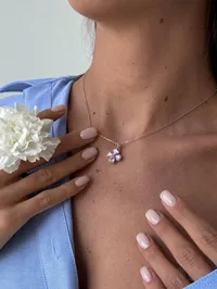 Кольє "Rose Flower" - Срібне Покриття - арт. 7503557556 - Le'Perle - мініатюра 3