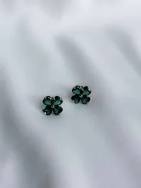 Сережки "Green Flower" - Медсплав - арт. 4857740556 - Le'Perle - мініатюра 3