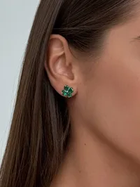 Сережки "Green Flower" - Медсплав - арт. 4857740556 - Le'Perle - мініатюра 6