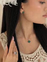 Кольє "Green Flower" - Медсплав - арт. 7906601748 - Le'Perle - мініатюра 5