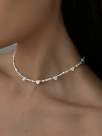 Кольє "Pearl Heart" - Річкові Перлини, Перламутрові Серця - арт. 4377803214 - Le'Perle - мініатюра 2