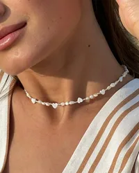 Кольє "Pearl Heart" - Річкові Перлини, Перламутрові Серця - арт. 4377803214 - Le'Perle - мініатюра 5