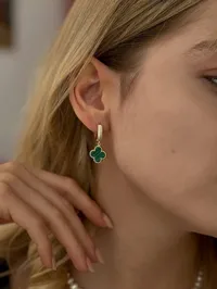 Сережки "Green Lilly" - Медсплав - арт. 4895587965 - Le'Perle - мініатюра 2