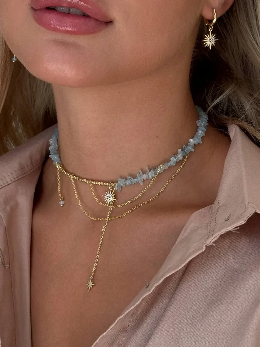Кольє "Aqua Star" - Японський Бісер, Аквамарин Крихта - арт. 5959404230 - Le'Perle - фото 1