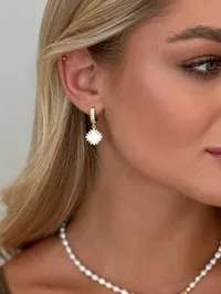 Сережки "Glow Clover" - Медсплав - арт. 9026944190 - Le'Perle - мініатюра 4