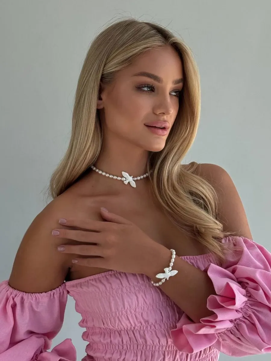 Браслет "Luxury Горлиця" - Полімерна глина, Преміум Перли - арт. 6367373496 - Le'Perle - фото 2