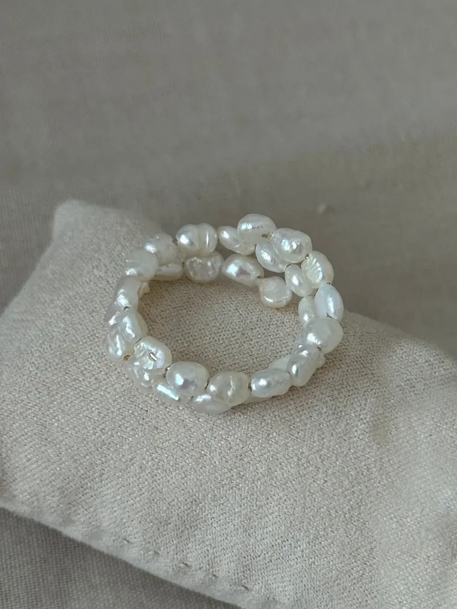 Каблучка "Twice Pearl" - Медсплав, Річкові Перлини - арт. 9218297727 - Le'Perle - фото 1