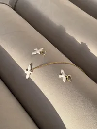 Сережки "Golden Горлиця" - Медсплав, Полімерна глина - арт. 2381056029 - Le'Perle - мініатюра 4