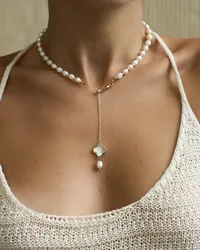 Кольє "Chrome Perla" - Медсплав, Річкові Перлини - арт. 1575714005 - Le'Perle - мініатюра 1