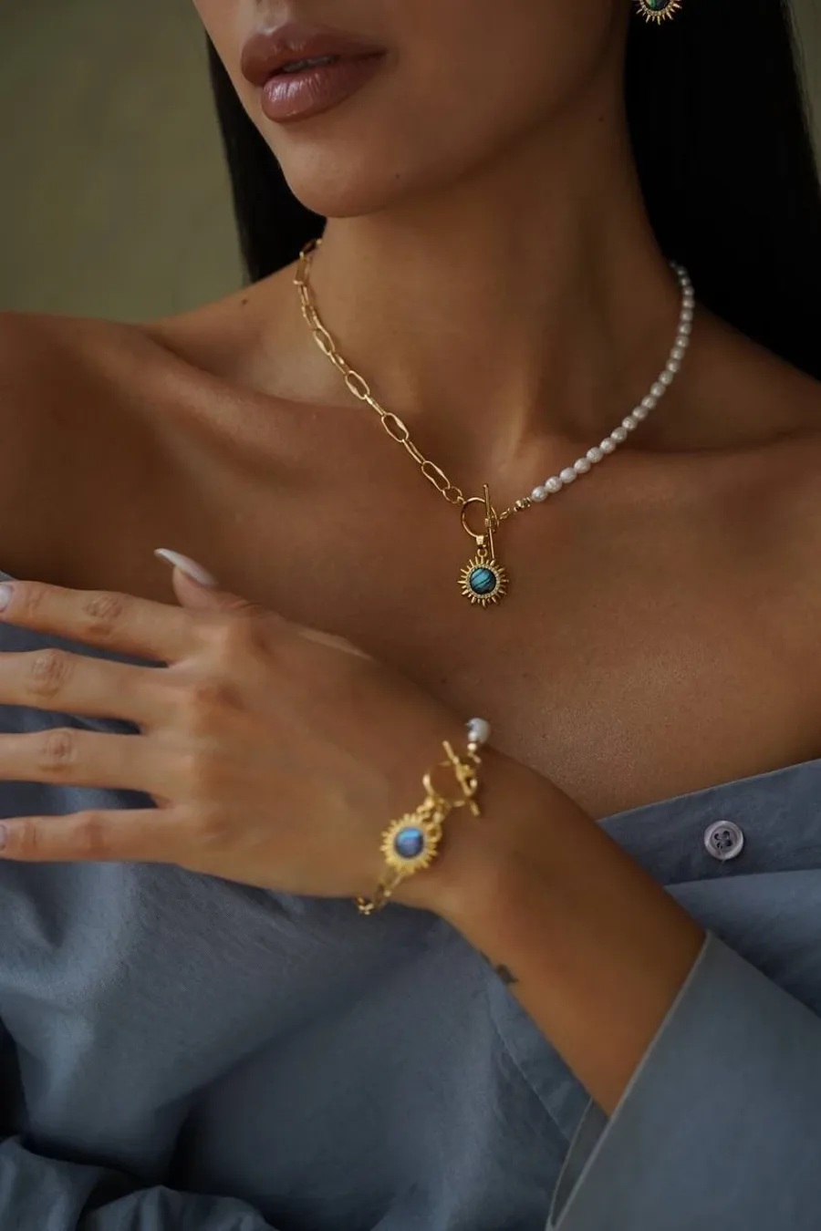 Браслет "Suny Chrome " - Річкові Перлини - арт. 5242079855 - Le'Perle - фото 3