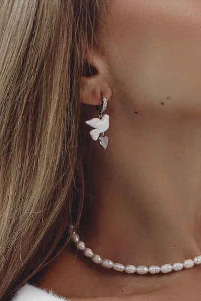 Сережки "Silver Heart Горлиця"