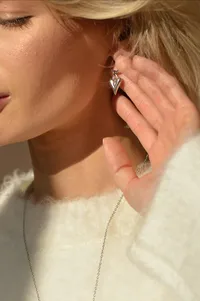 Сережки "Crystal Heart" - Медсплав - арт. 8182526749 - Le'Perle - мініатюра 5