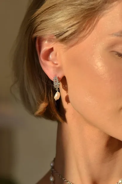 Сережки "Steel Pearl Kolos"