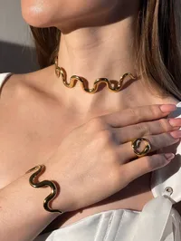 Браслет "Gold Wave" - Медсплав - арт. 9469157052 - Le'Perle - мініатюра 3