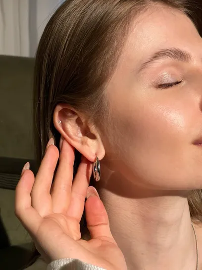 Сережки "Silver Round"