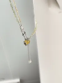 Кольє "Yellow Lilly" - Медсплав, Ювелірне скло - арт. 5873352096 - Le'Perle - мініатюра 4