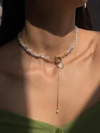 Кольє "Clover Lilly" - Медсплав, Ювелірне скло - арт. 2834145955 - Le'Perle - мініатюра 1