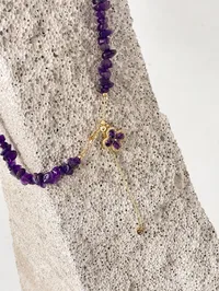 Кольє "Purple Clover" - Медсплав, Аметист Крихта - арт. 2956021297 - Le'Perle - мініатюра 2