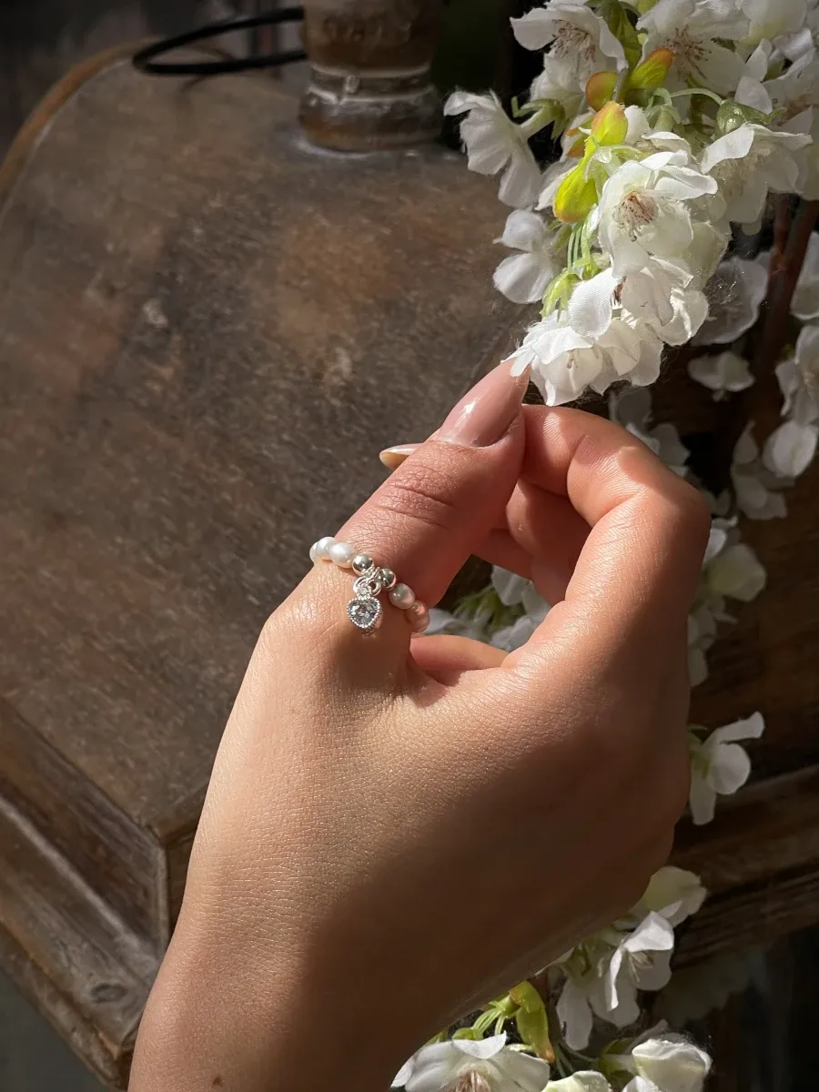 Каблучка "Silver Heart" - Медсплав, Річкові Перлини - арт. 9646561447 - Le'Perle - фото 1