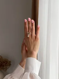 Каблучка "Silver Heart" - Медсплав, Річкові Перлини - арт. 9646561447 - Le'Perle - мініатюра 3