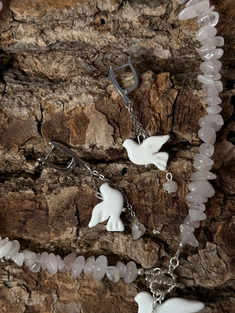 Сережки "Quartz Горлиця"