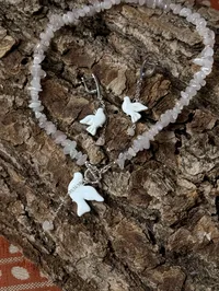 Кольє "Quartz Горлиця" - Медсплав, Кварц Крихта, Полімерна глина - арт. 3922768851 - Le'Perle - мініатюра 6