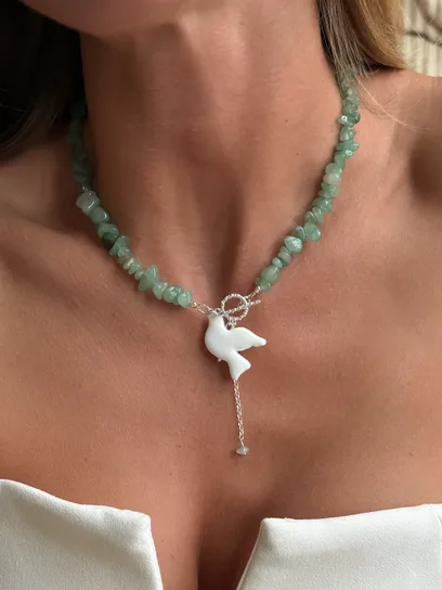 Кольє "Nephritis Горлиця"