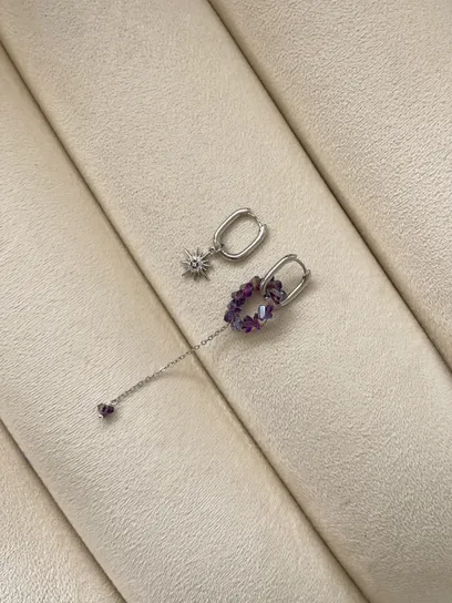 Сережки "Dark Purple" - арт. 3370876154 - Le'Perle