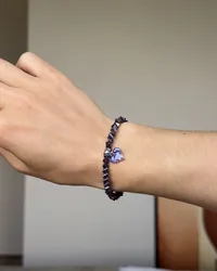 Браслет "Purple Sofi" - Медсплав, Ювелірне скло - арт. 7148764847 - Le'Perle - мініатюра 1