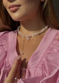 Кольє “Pinky Lovely” - Кварц Крихта - арт. 1563084622 - Le'Perle - мініатюра 1
