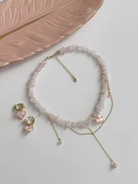 Кольє “Pinky Lovely” - Кварц Крихта - арт. 1563084622 - Le'Perle - мініатюра 5