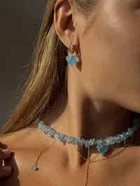 Сережки “Blue Lovely” - Ювелірне скло - арт. 8956476267 - Le'Perle - мініатюра 2