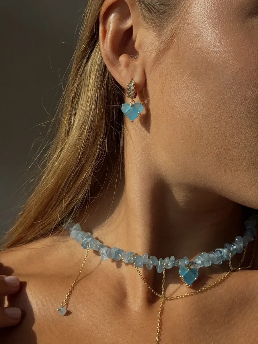 Сережки “Blue Lovely” - Ювелірне скло - арт. 8956476267 - Le'Perle - фото 2