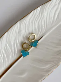 Сережки “Blue Lovely” - Ювелірне скло - арт. 8956476267 - Le'Perle - мініатюра 3