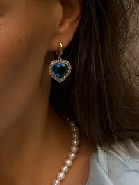 Сережки “Blue Amazing” - Медсплав - арт. 3513382919 - Le'Perle - мініатюра 1