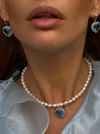 Сережки “Blue Amazing” - Медсплав - арт. 3513382919 - Le'Perle - мініатюра 3