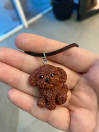 Улюбленець “Poodle” - Замшева мотузка, Полімерна глина - арт. LE-1765374010157 - Le'Perle - мініатюра 6